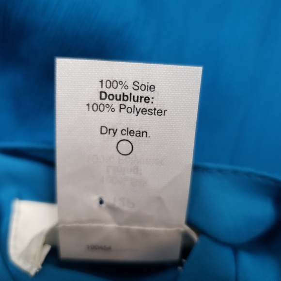 J Crew Silk Dress Lined V Neck Back Sleeveless Teal Blue Size 12 Petite - Picture 8 of 15